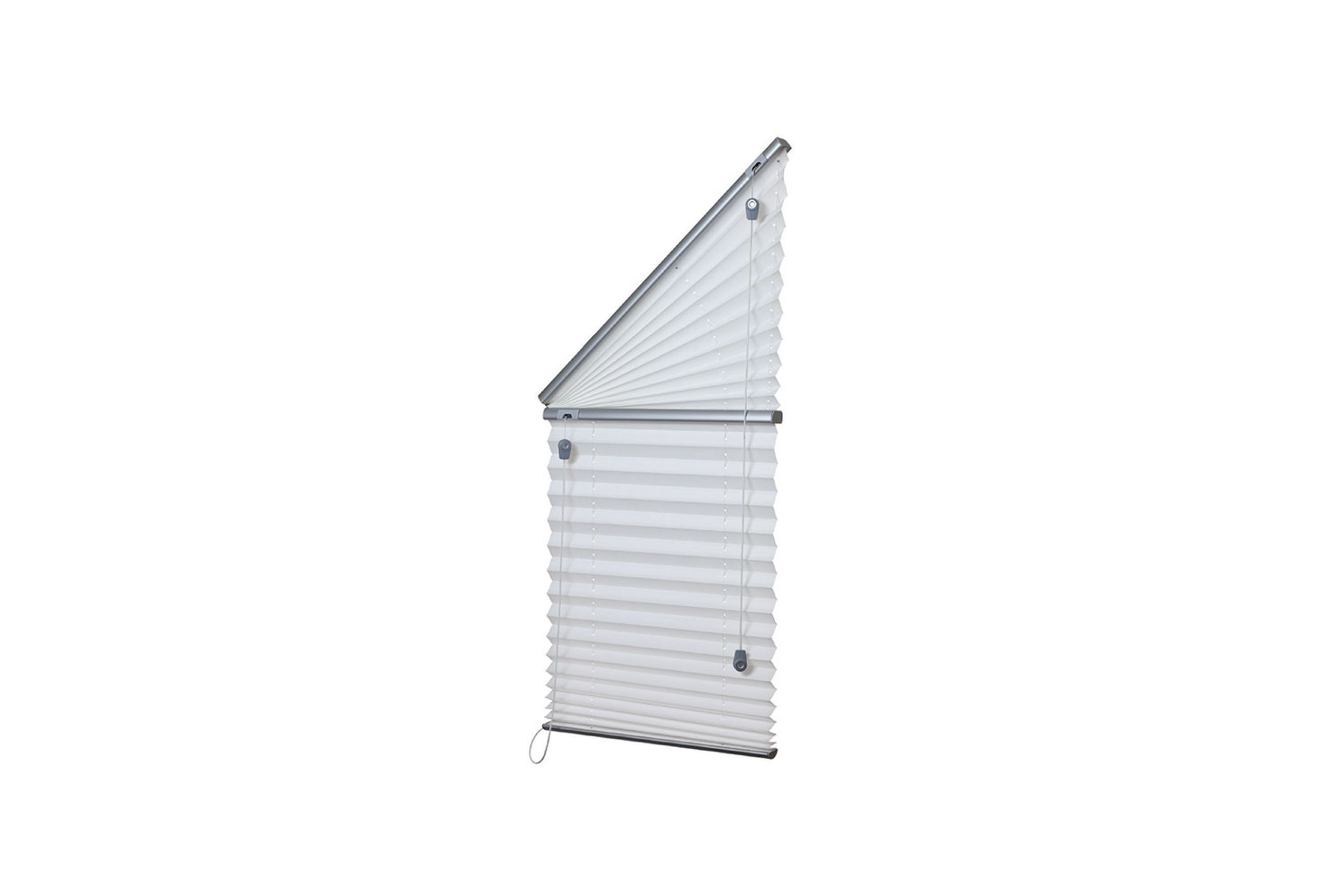 Triangle Fan Top with Blind Under | Pleated Blinds
