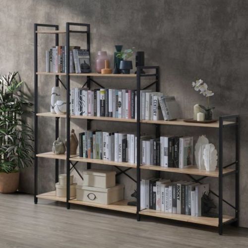 Axel 3PCE Shelving Unit Step | Black Steel & Natural