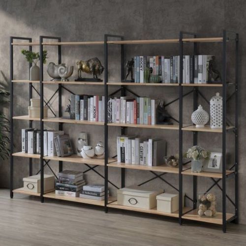 Axel 4PCE Shelving Unit Tall | Black Steel & Natural
