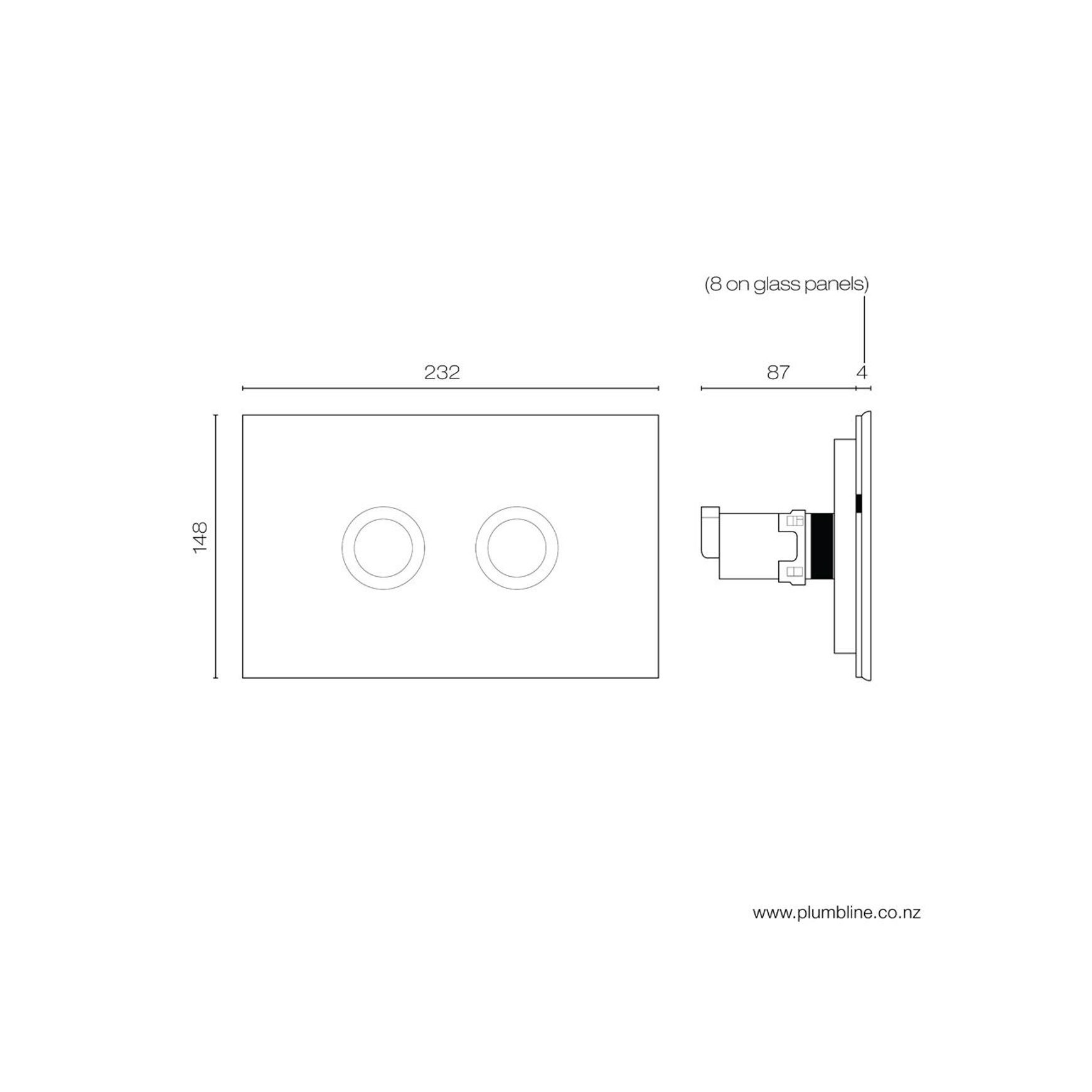 Mod Flush Panel White Glass/Chrome
