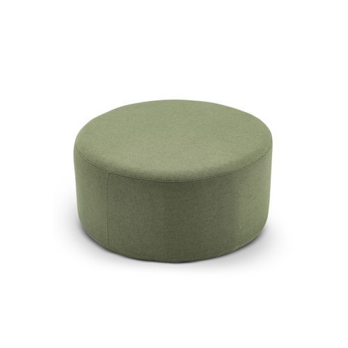 Halle Medium Round Ottoman | Moss Green