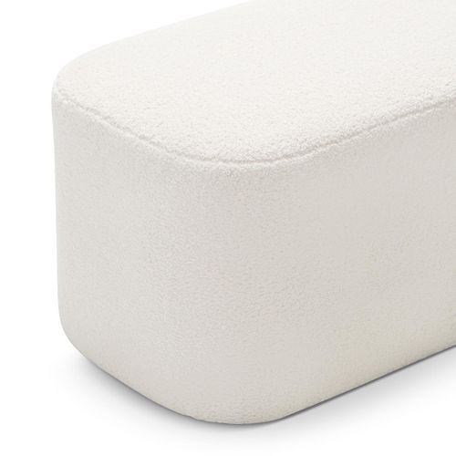 Podd Rectangle Ottoman Bench Stool | Cream Bouclé