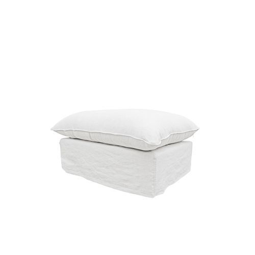 Lotus Slipcover Ottoman - White