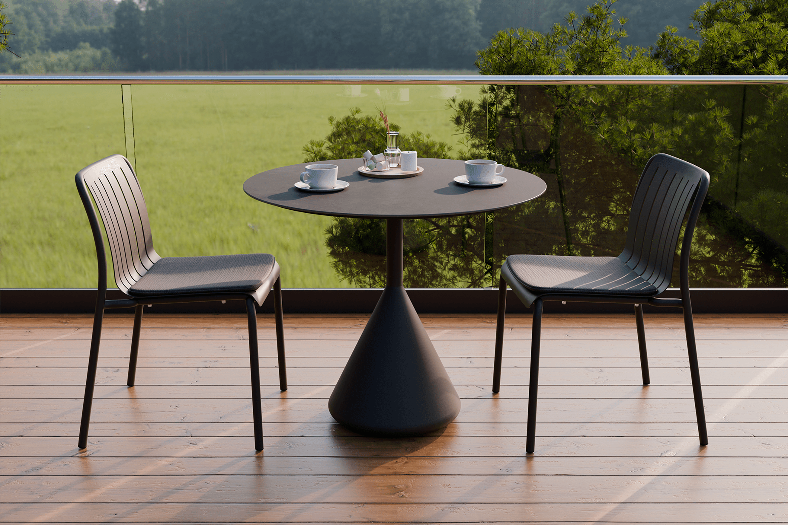 Kora Cafe Table 90cm Dia CERAMIC - Outdoor