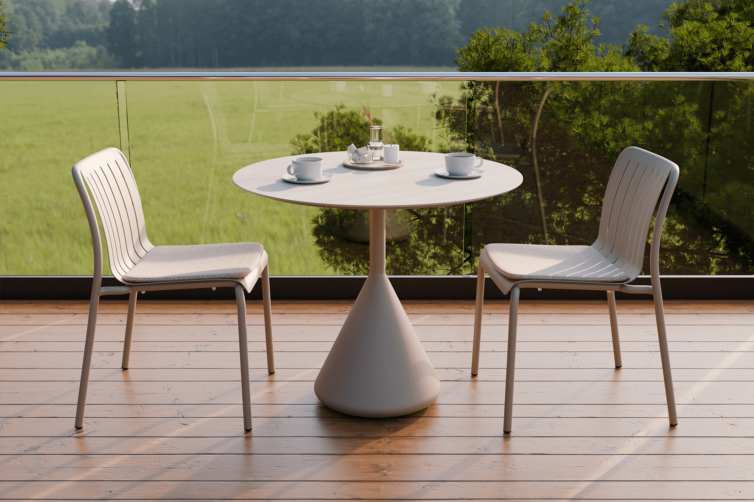 Kora Cafe Table 90cm Dia CERAMIC - Outdoor