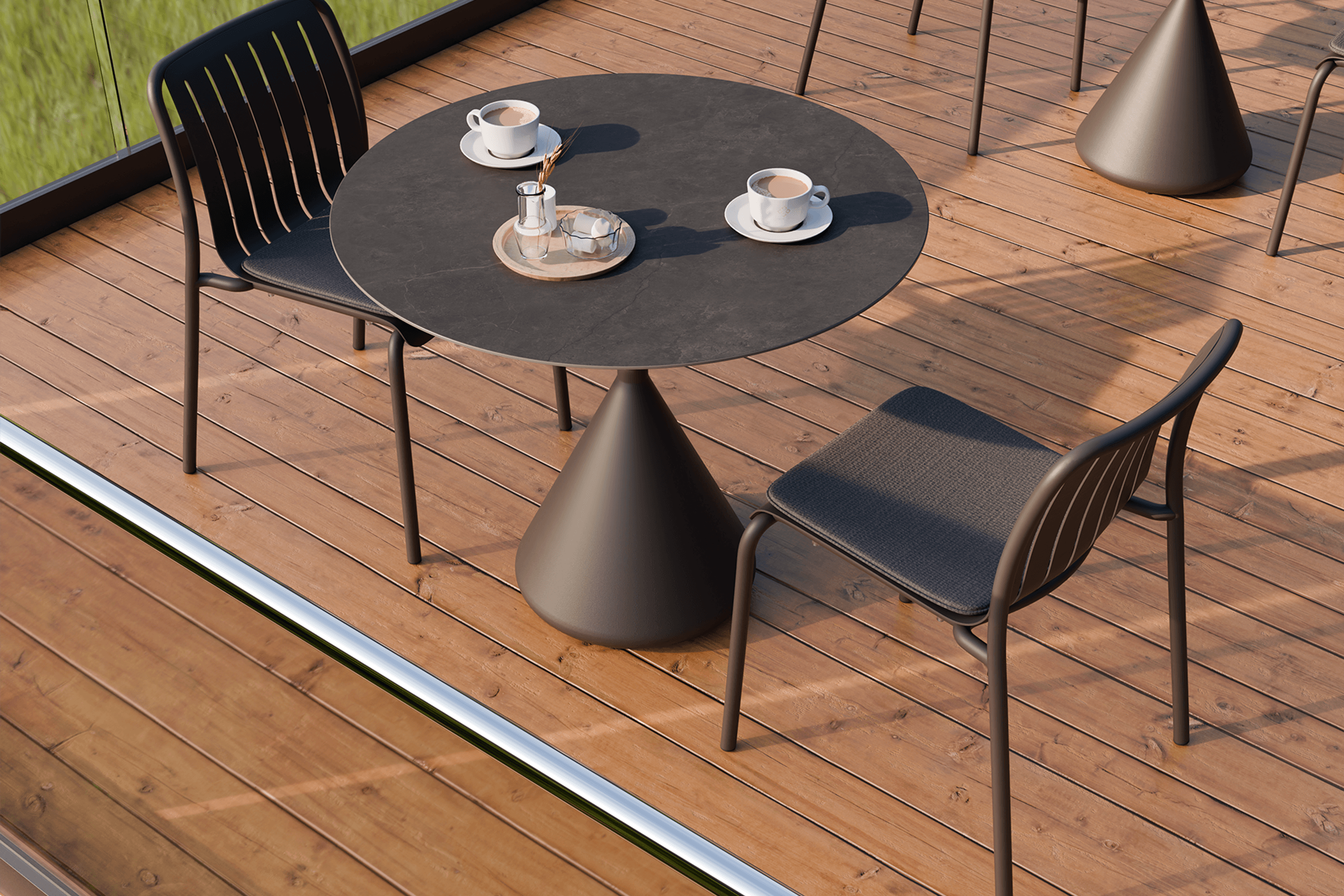 Kora Cafe Table 90cm Dia CERAMIC - Outdoor