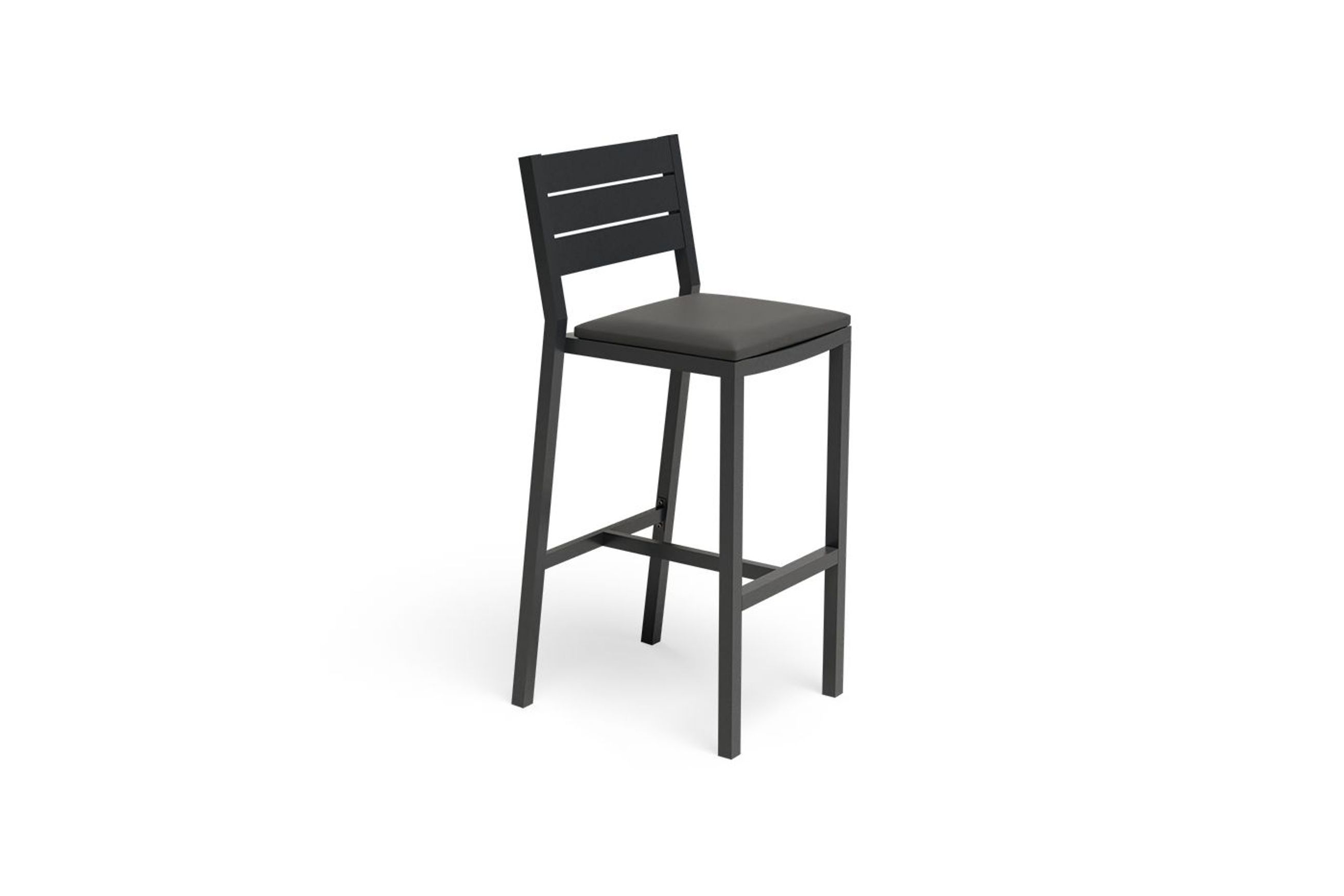 Halki Stool With Backrest - Charcoal
