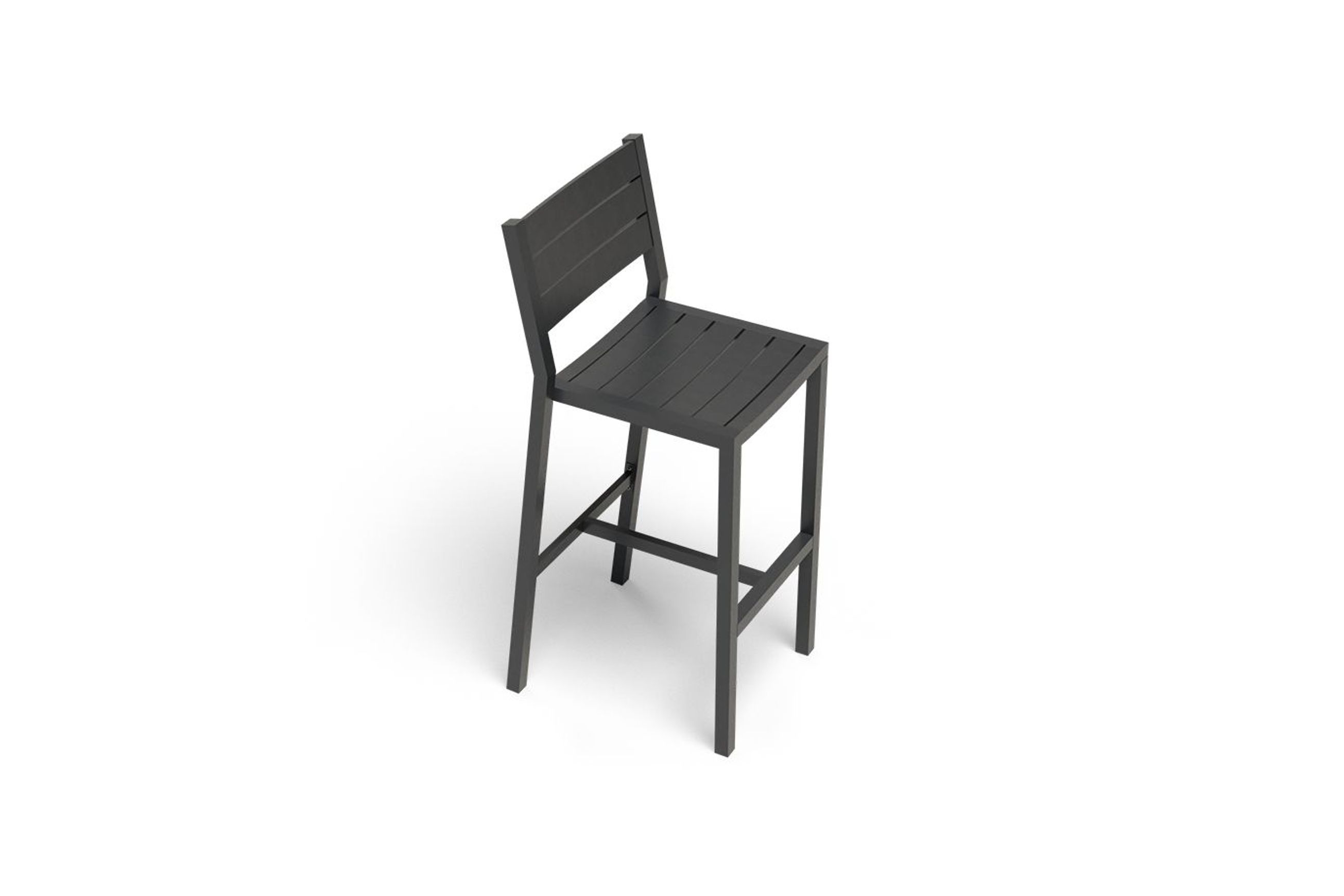 Halki Stool With Backrest - Charcoal
