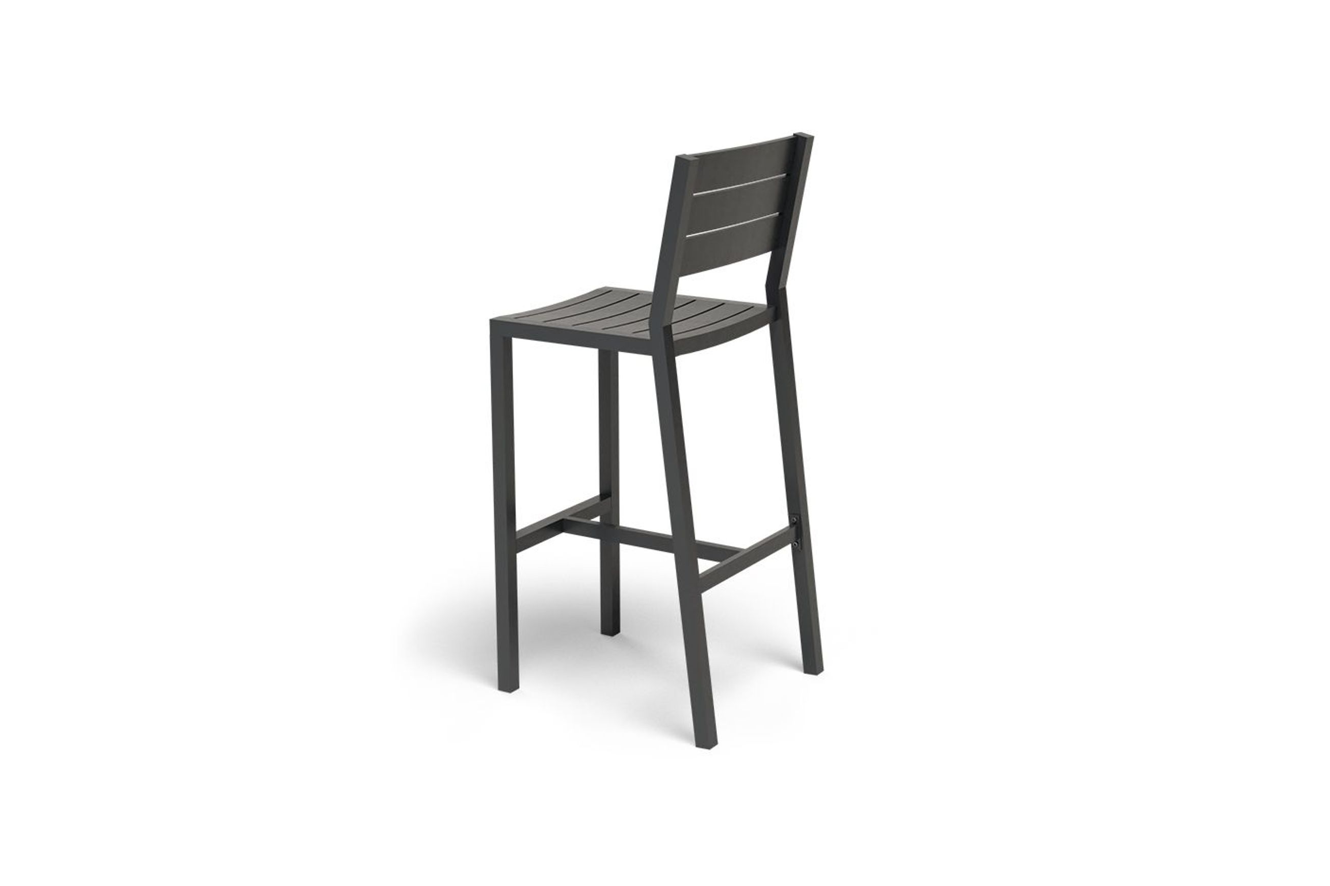 Halki Stool With Backrest - Charcoal