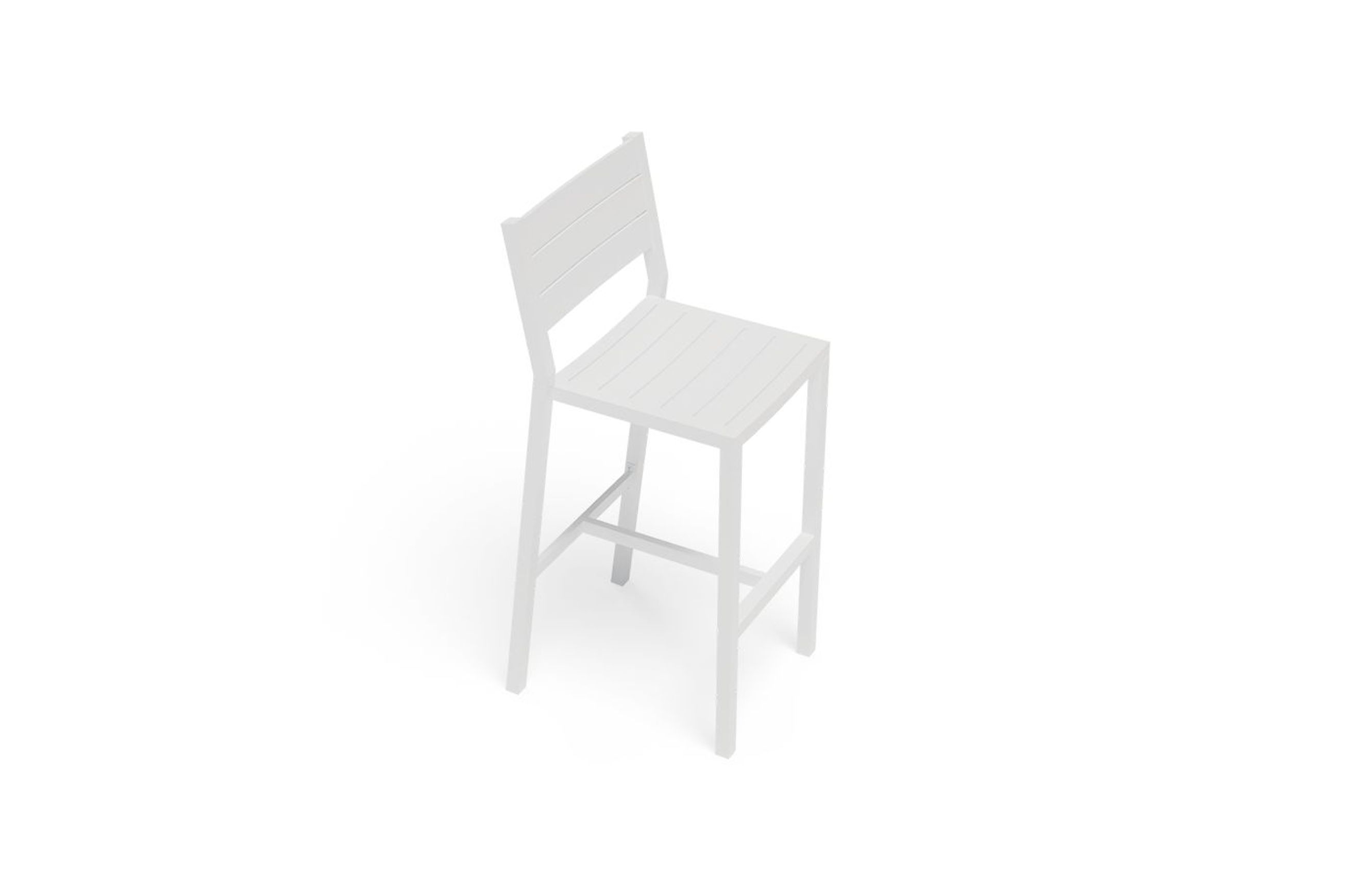 Halki Stool With Backrest - White