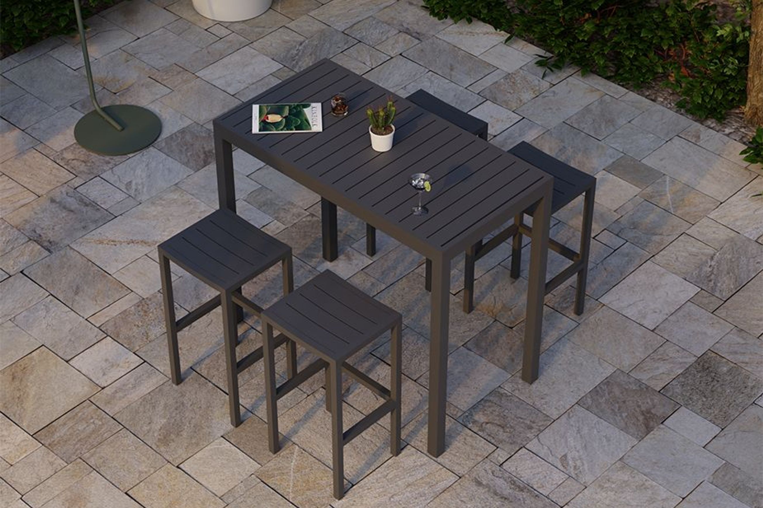 Halki Stool - Outdoor - Charcoal