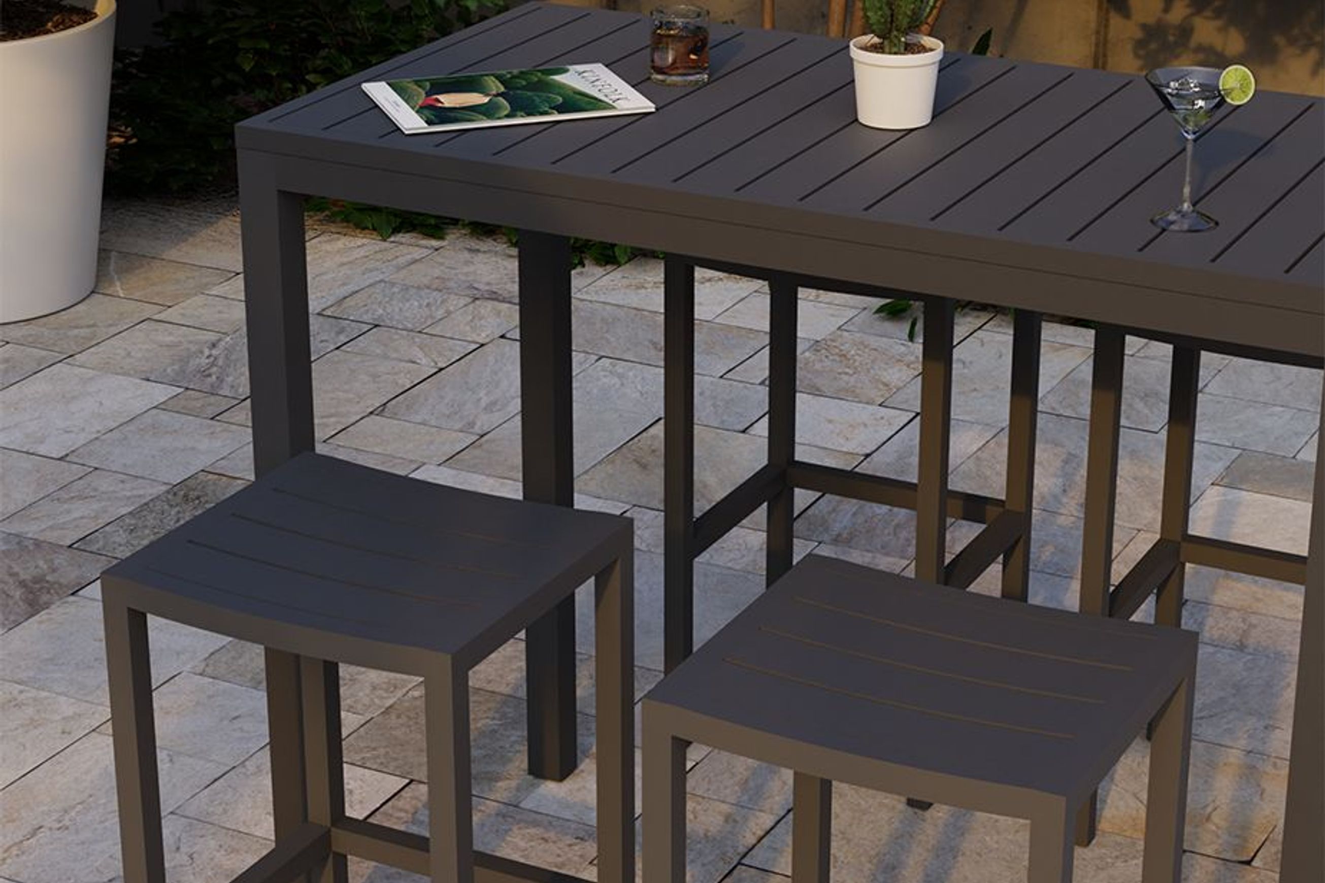 Halki Stool - Outdoor - Charcoal