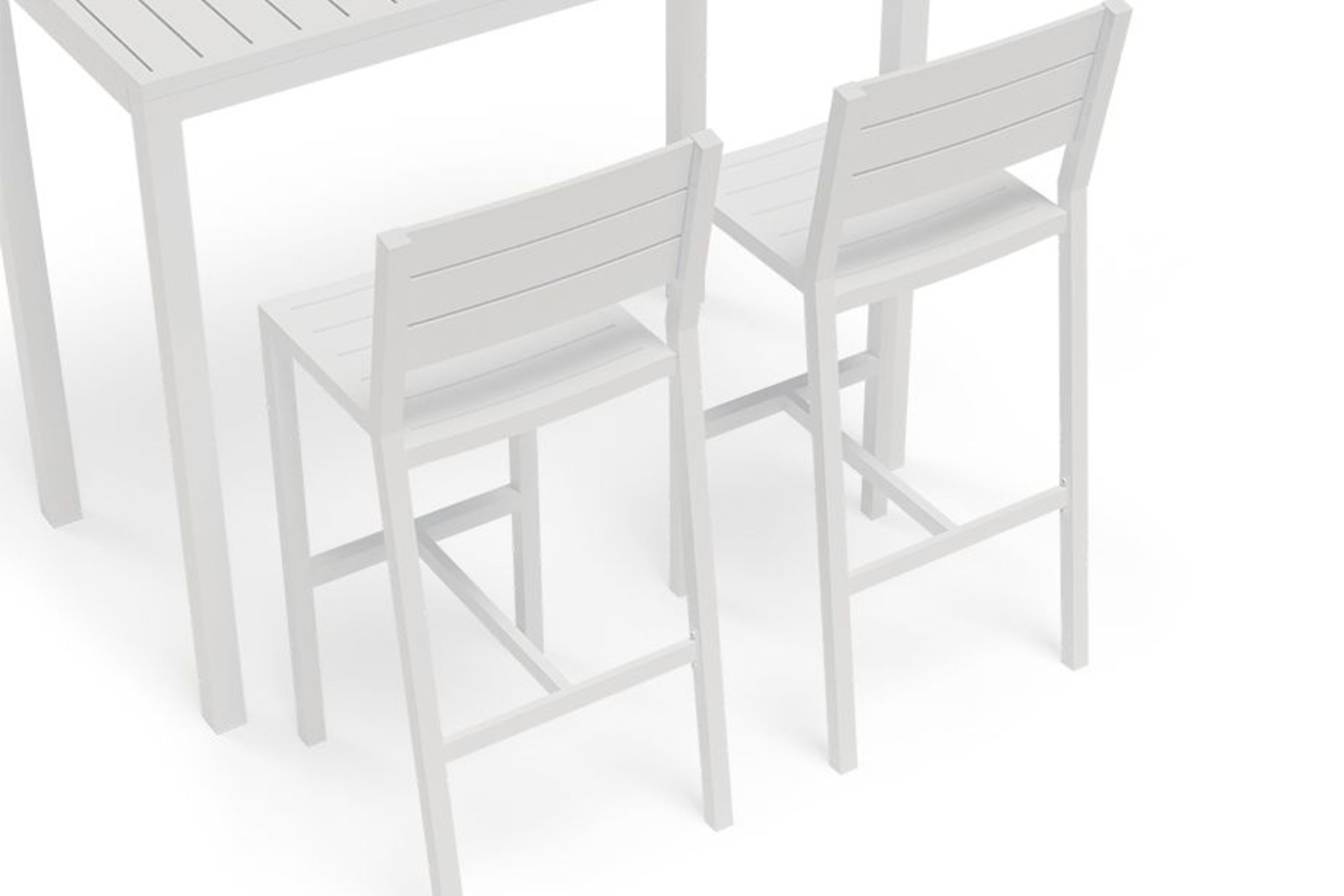 Halki Stool With Backrest - White