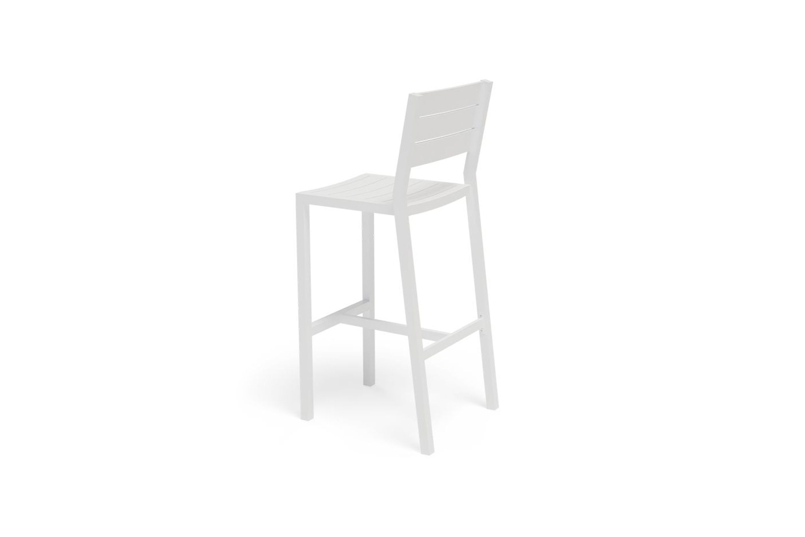 Halki Stool With Backrest - White