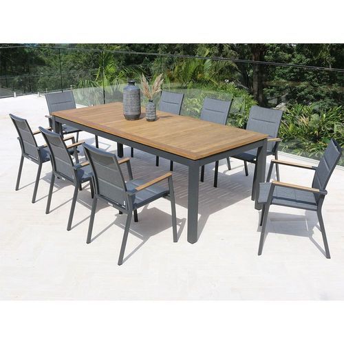 Barcelona Outdoor Table with 8 Serang Chairs