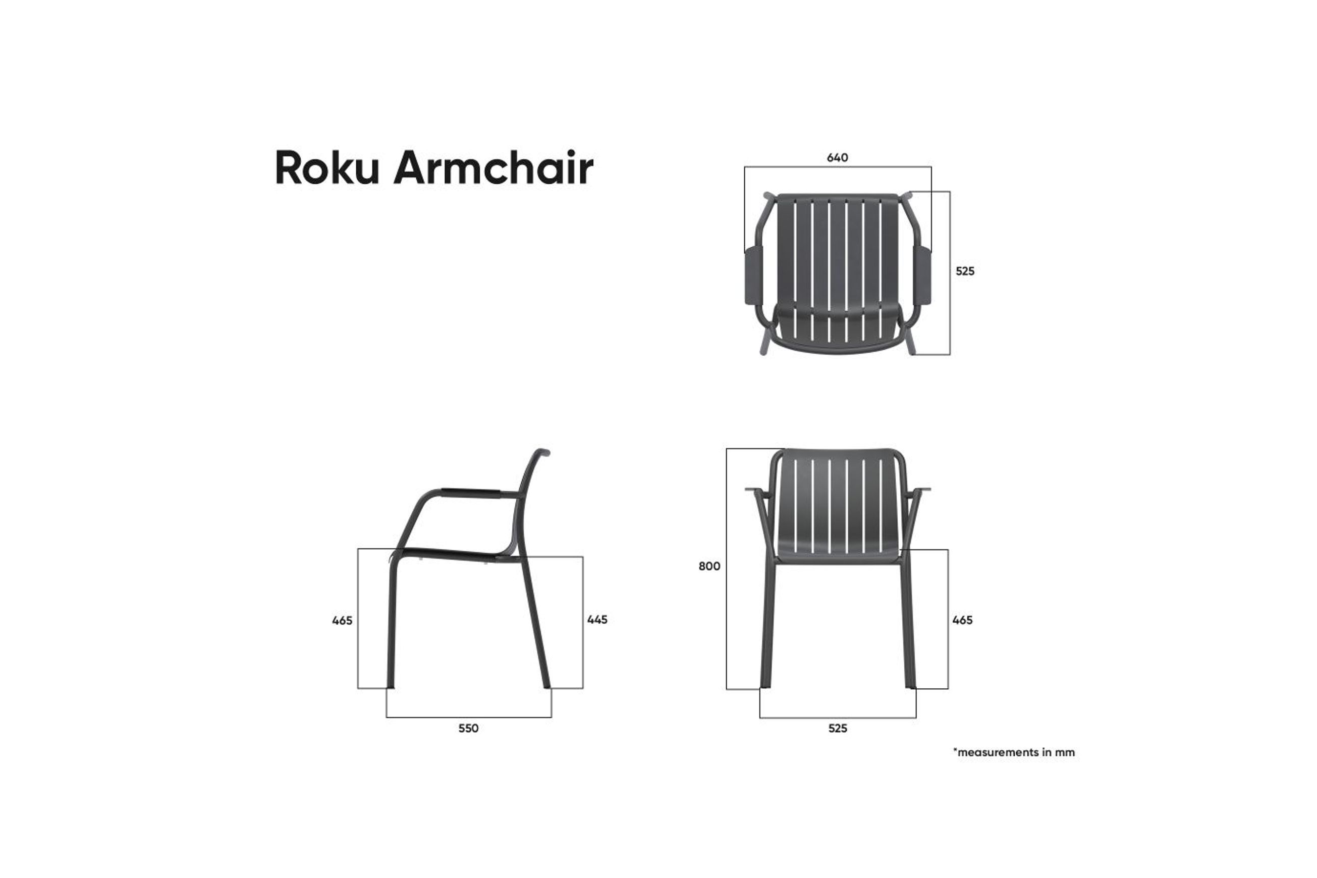 Roku Outdoor Arm Chair in Matt Eucalyptus Green
