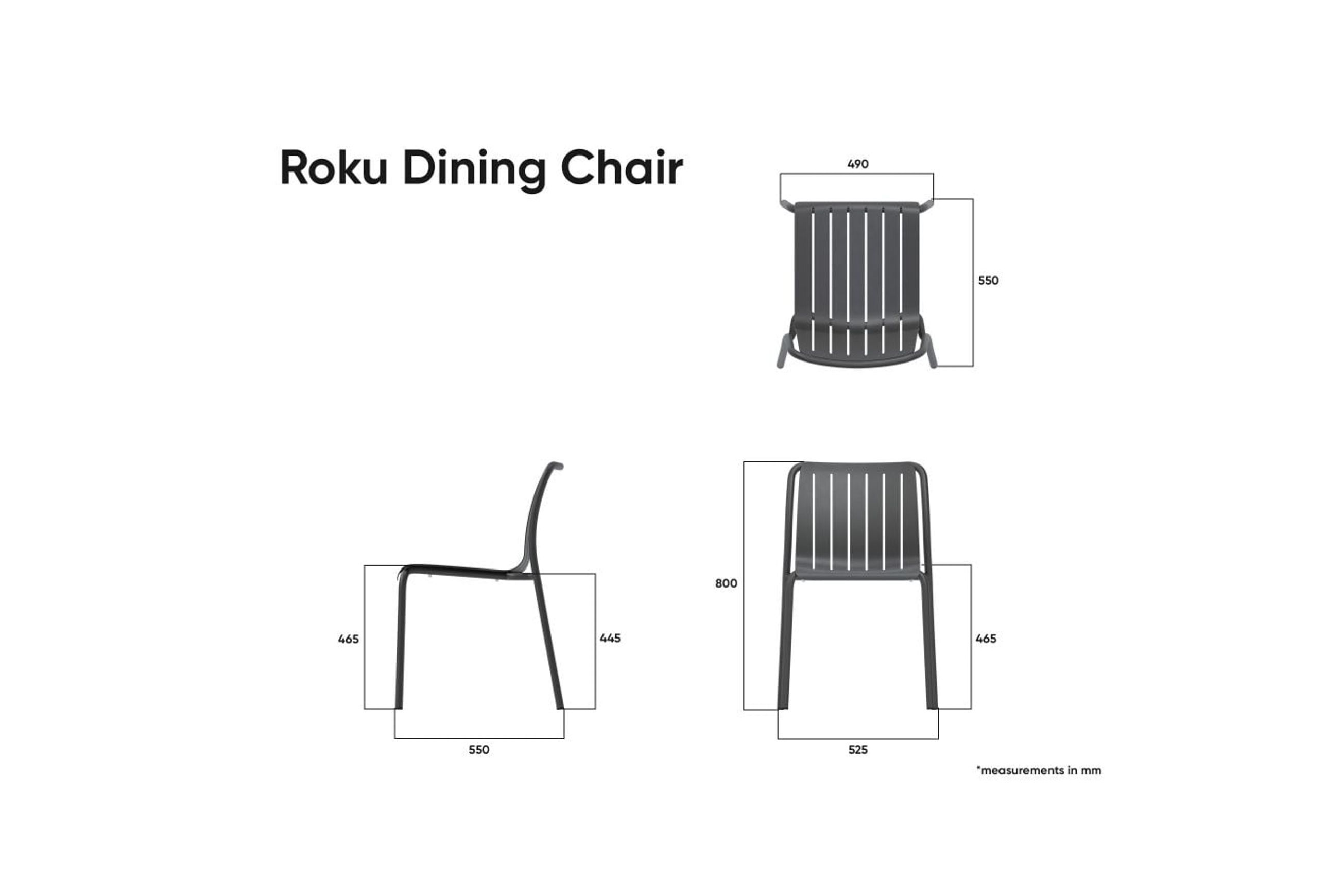 Roku Outdoor Dining Chair in Matt Eucalyptus Green