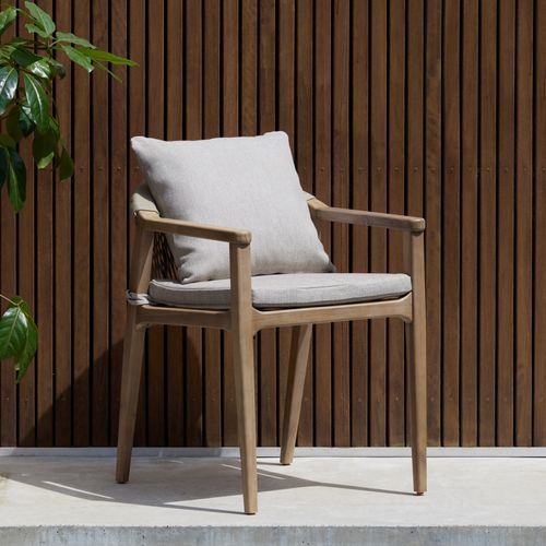 Caracas Acacia Outdoor Chair | Light Brown Fabric