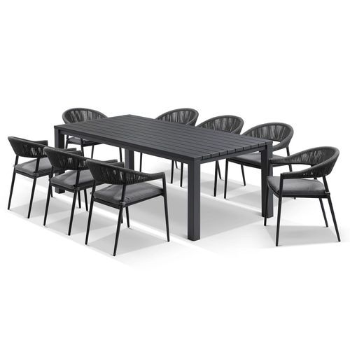 Cove Outdoor Dining 8 Set | Charcoal