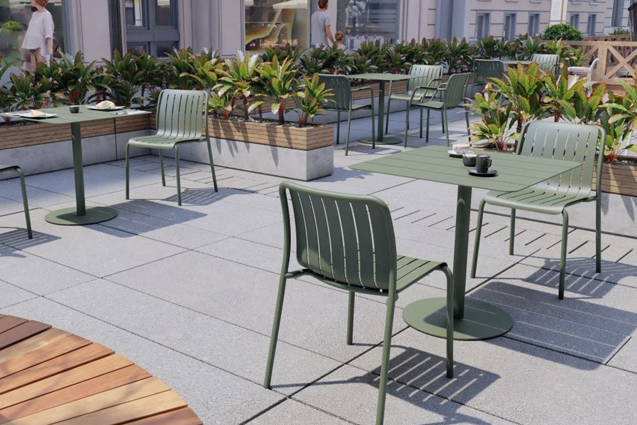 Roku Outdoor Dining Chair in Matt Eucalyptus Green