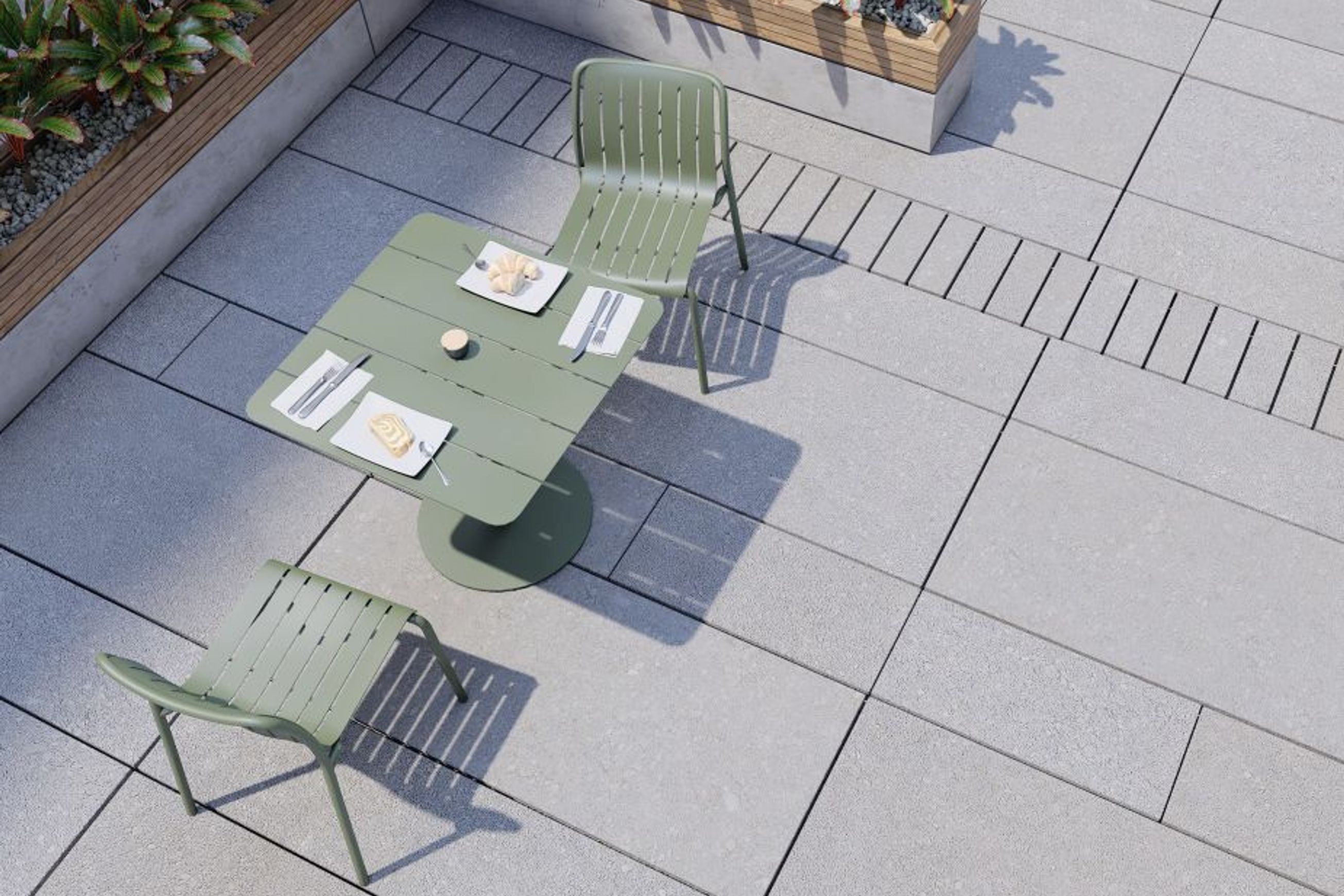 Roku Outdoor Dining Chair in Matt Eucalyptus Green