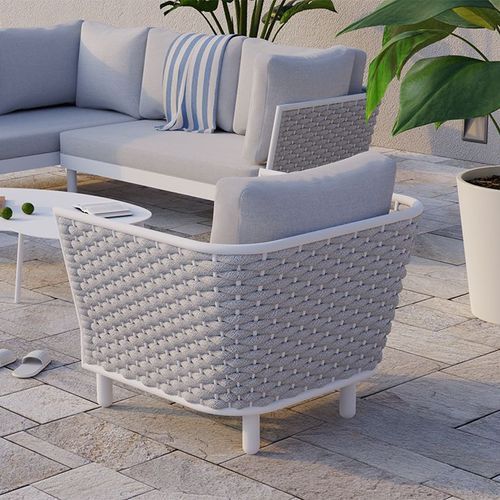 Siano Lounge Chair - Outdoor - White - Light Grey Cushion