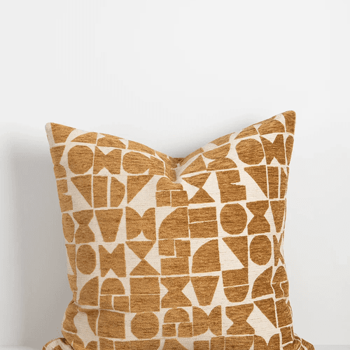 Baya Miller Cushion - Toffee | Geometric Pattern