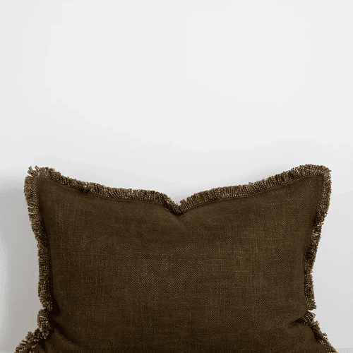 Baya Dover Cushion - Leaf | Lumbar with Fringe