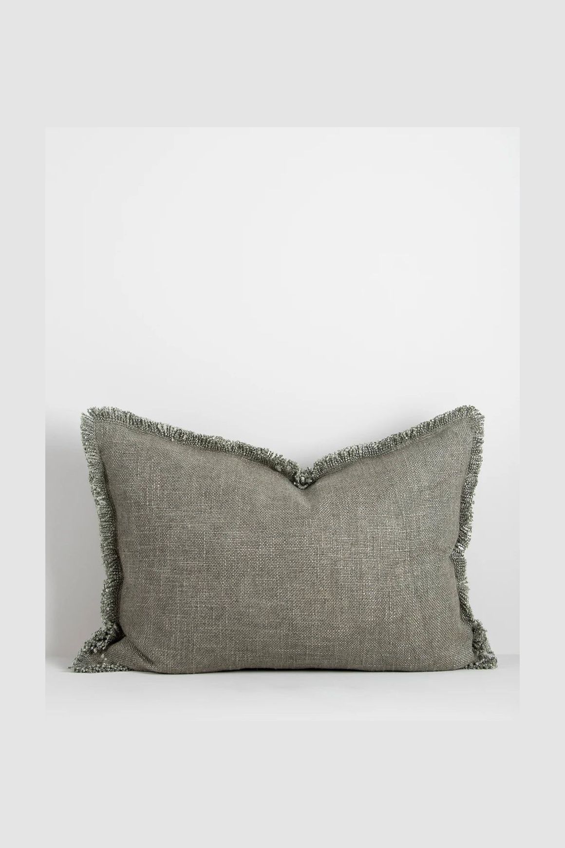 Baya Dover Cushion - Sage | Lumbar with Fringe