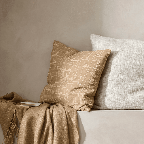 Baya Triton Cushion - Stone | 100% Linen