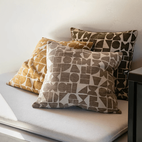 Baya Miller Cushion - Toffee | Geometric Pattern