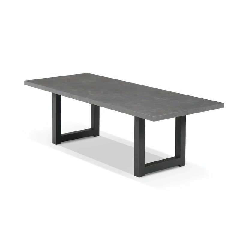 Modena U-Leg Ceramic Dining Table - Mid Grey