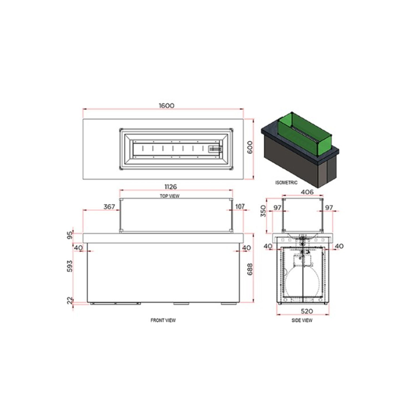 Patio Horizon - Island | Gas Fireplace