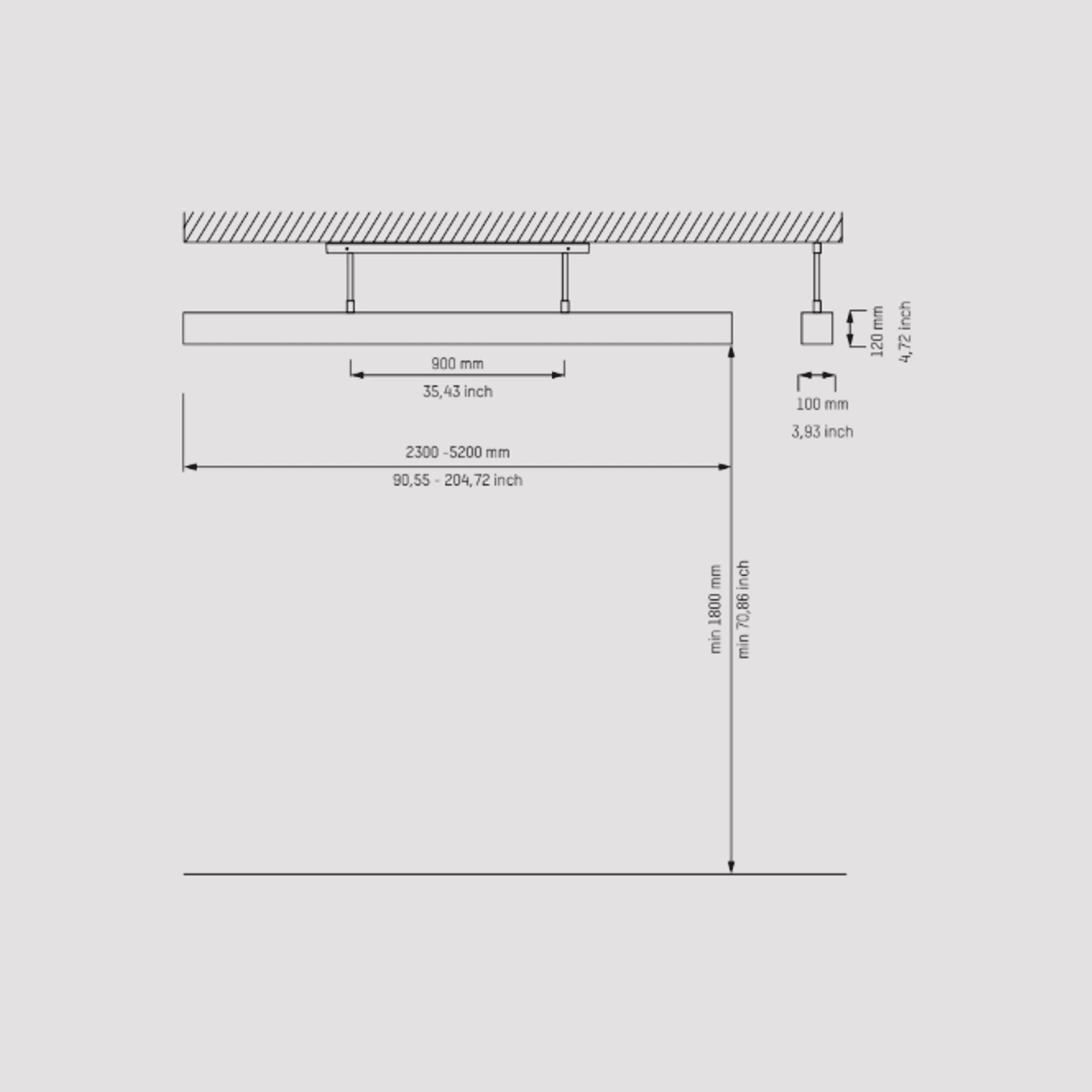 Beem Outdoor Light with Heating & Cooling dimensions