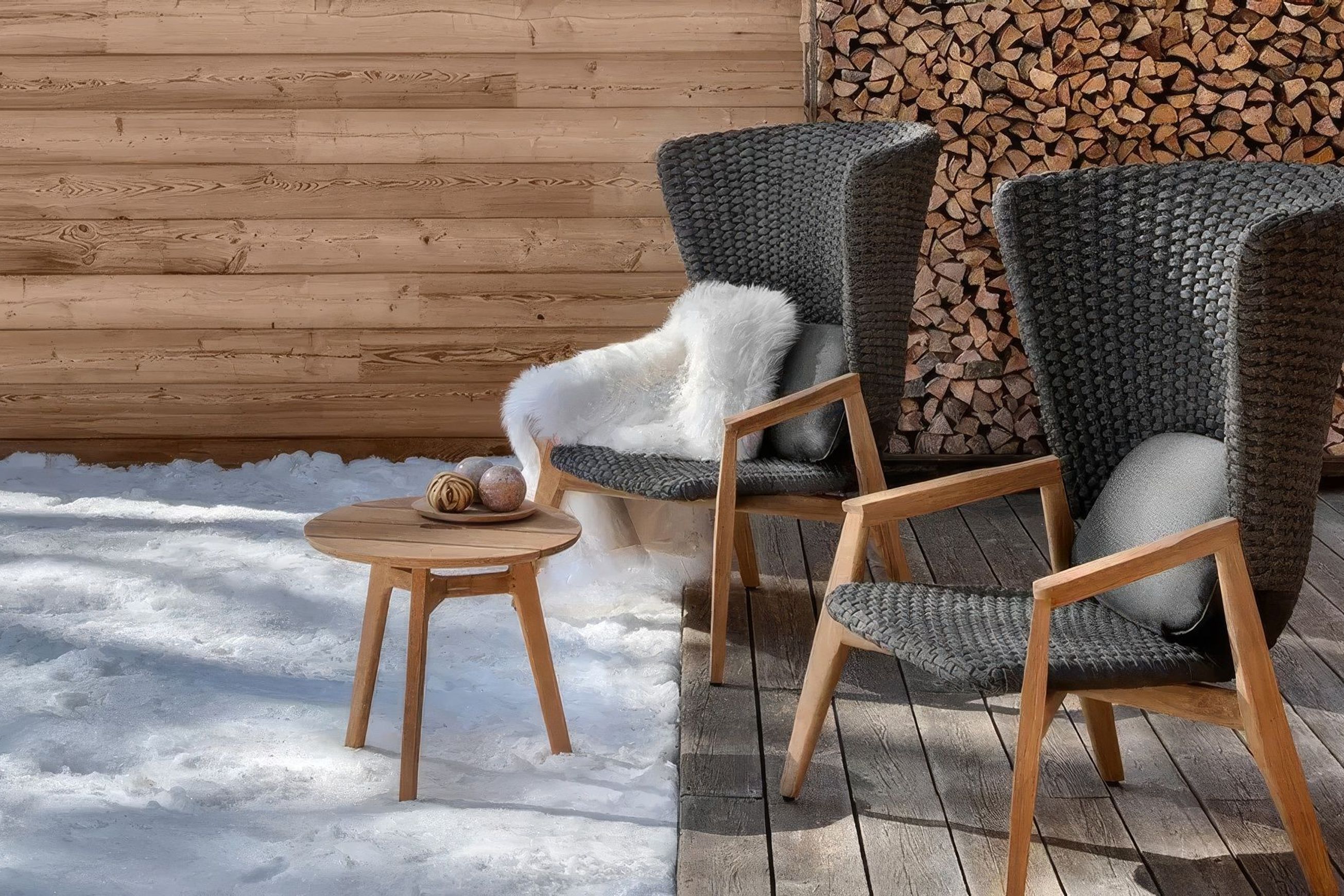 ETHIMO KNIT High-Back Lounge Armchair
