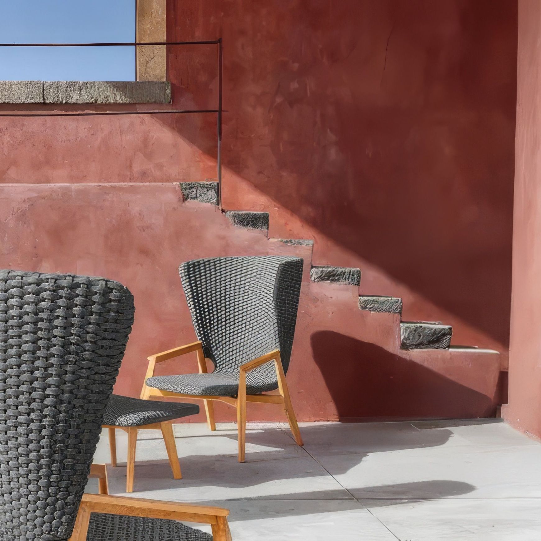 ETHIMO KNIT High-Back Lounge Armchair