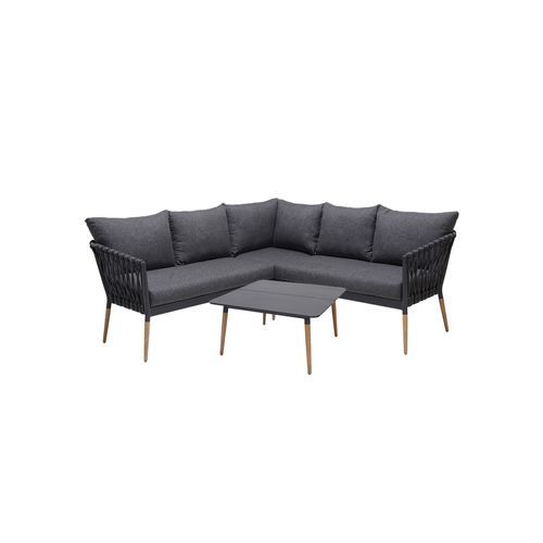 Silas Charcoal Rope Corner Lounge Set with Coffee Table