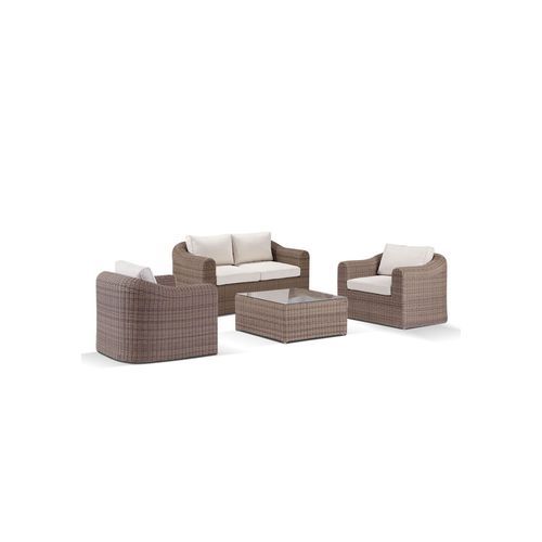 Subiaco 2+1+1 Outdoor Wicker Lounge Set w/ Coffee Table