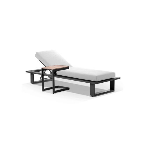 Arcadia Sun Lounge in Charcoal w/Balmoral Side Table