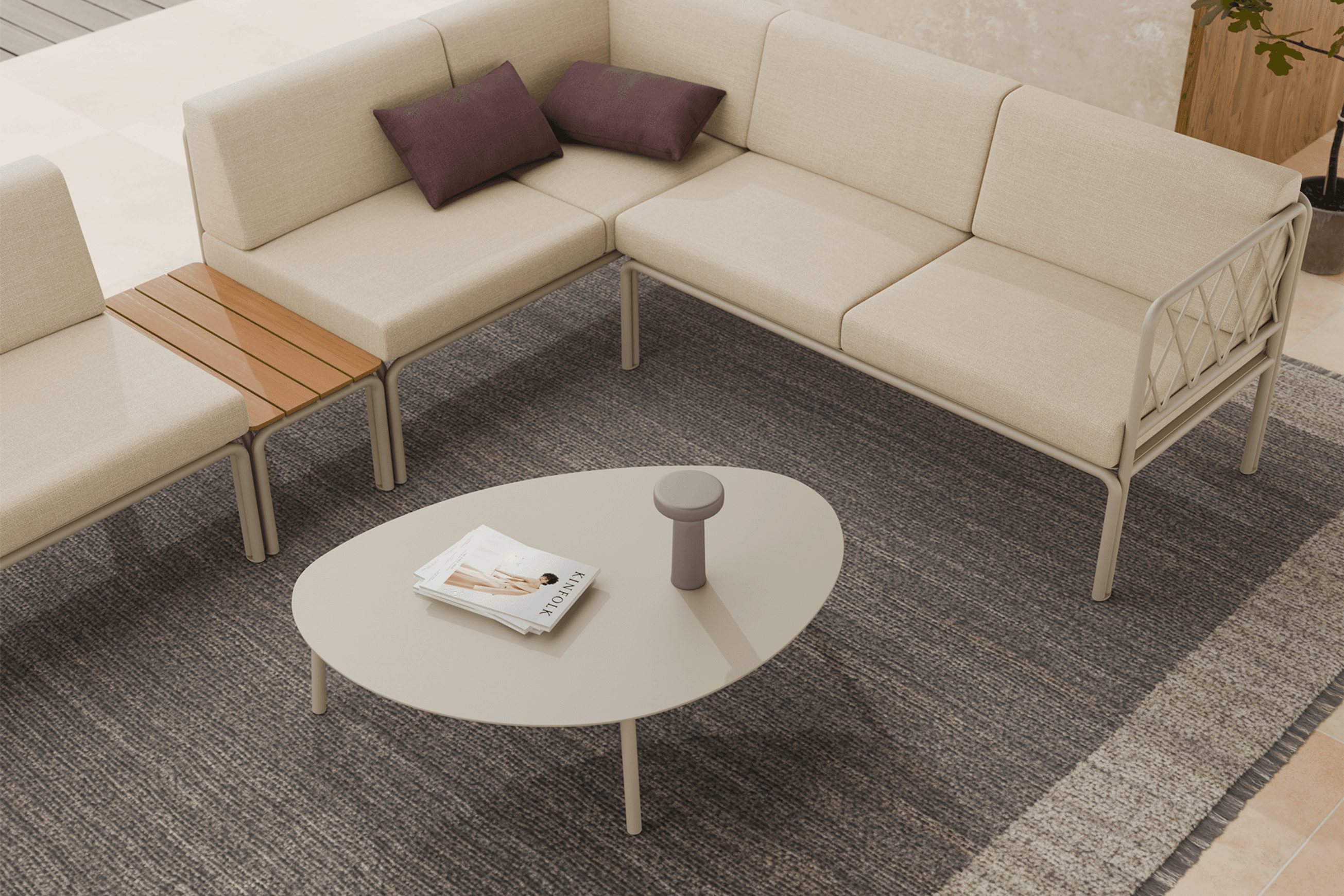 Cetara Outdoor Table - Latte