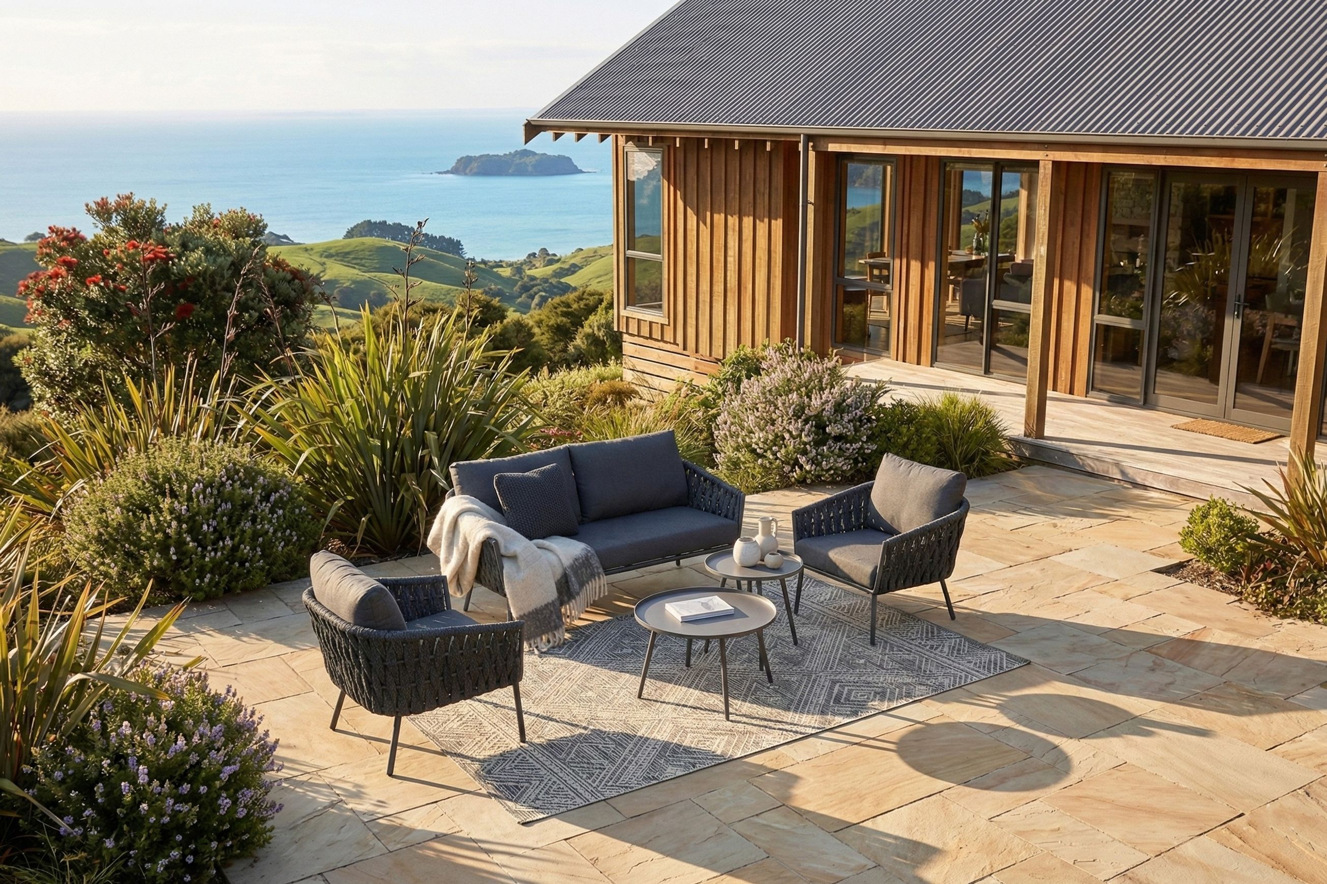Malmo Rope 2+1+1 Lounge Set - Charcoal