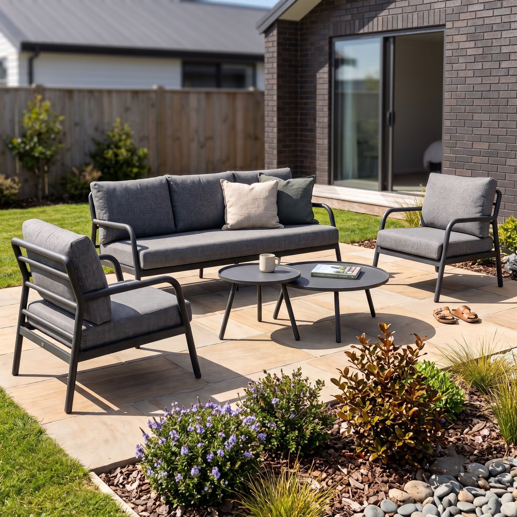 Riviera 5pc Lounge Set - Charcoal