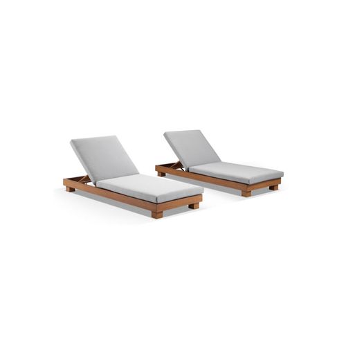Santorini Aluminium Sun Lounge Set | Grey Cushions
