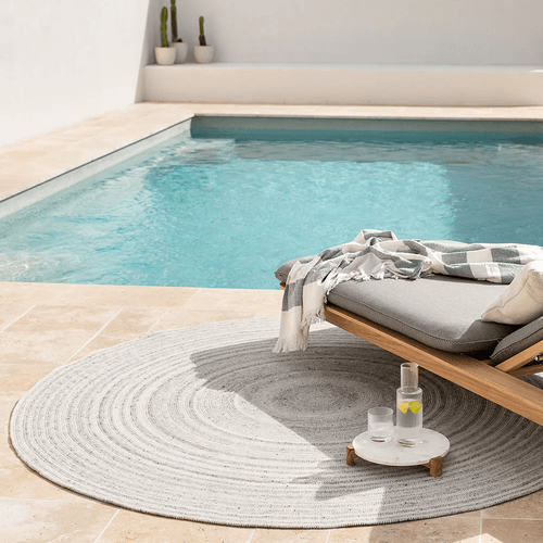 Baya Palm Cove Round Rug - Pumice | Indoor or Outdoor