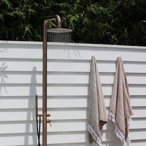 Zen SS316L Outdoor Freestanding Shower Column | Brushed Bronze