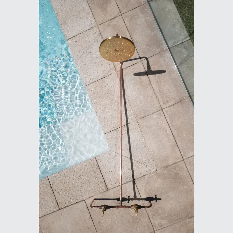 Noosa Wall Mount Outdoor Shower | Hot+Cold | Brass