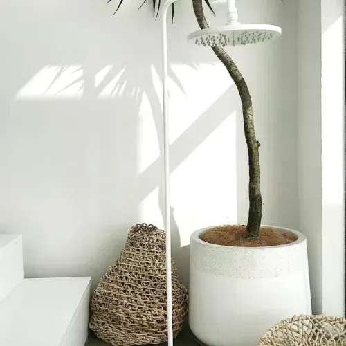 Noosa Wall Mount Outdoor Shower | Hot+Cold | White