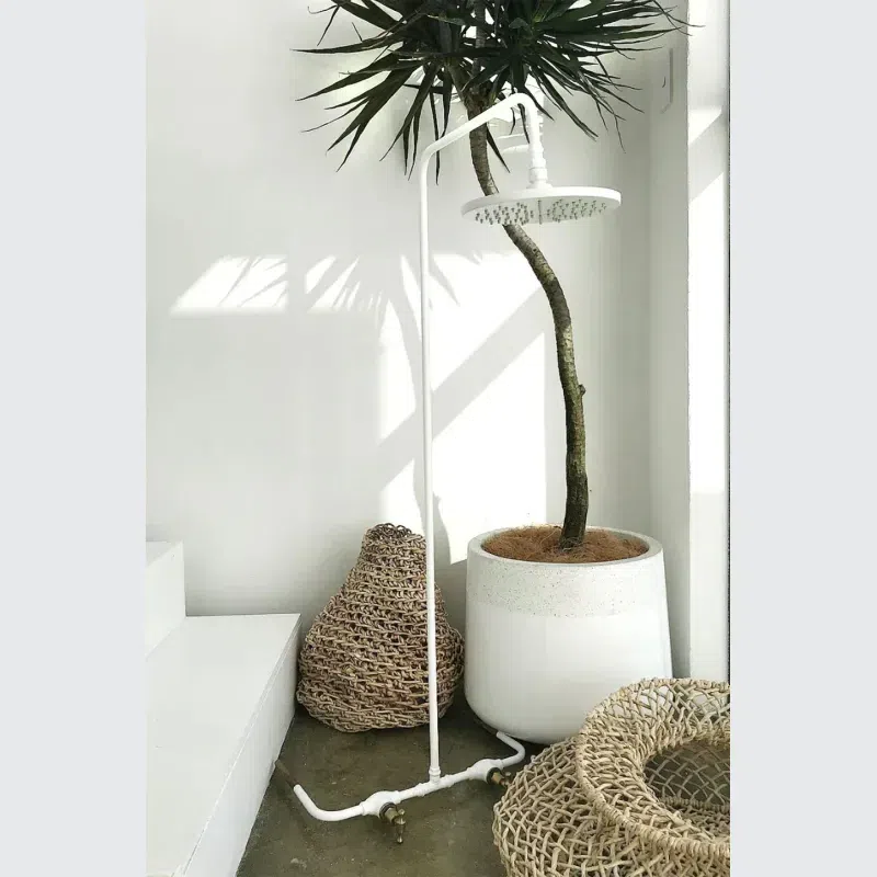 Noosa Wall Mount Outdoor Shower | Hot+Cold | White