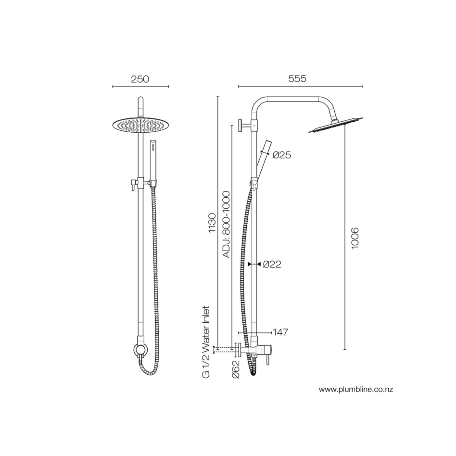 Coastline Outdoor Shower Column