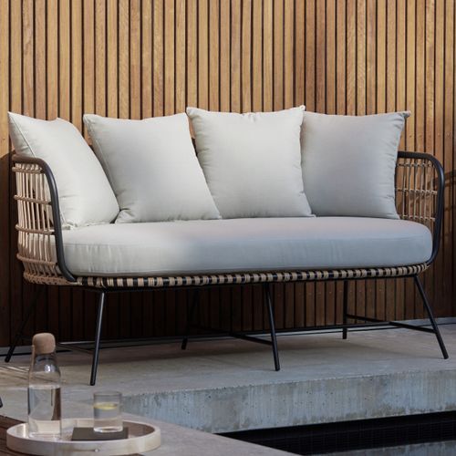 Arden Bamboo Wicker 2 Seater Outdoor Lounge